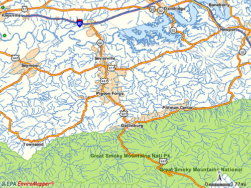Gatlinburg area map